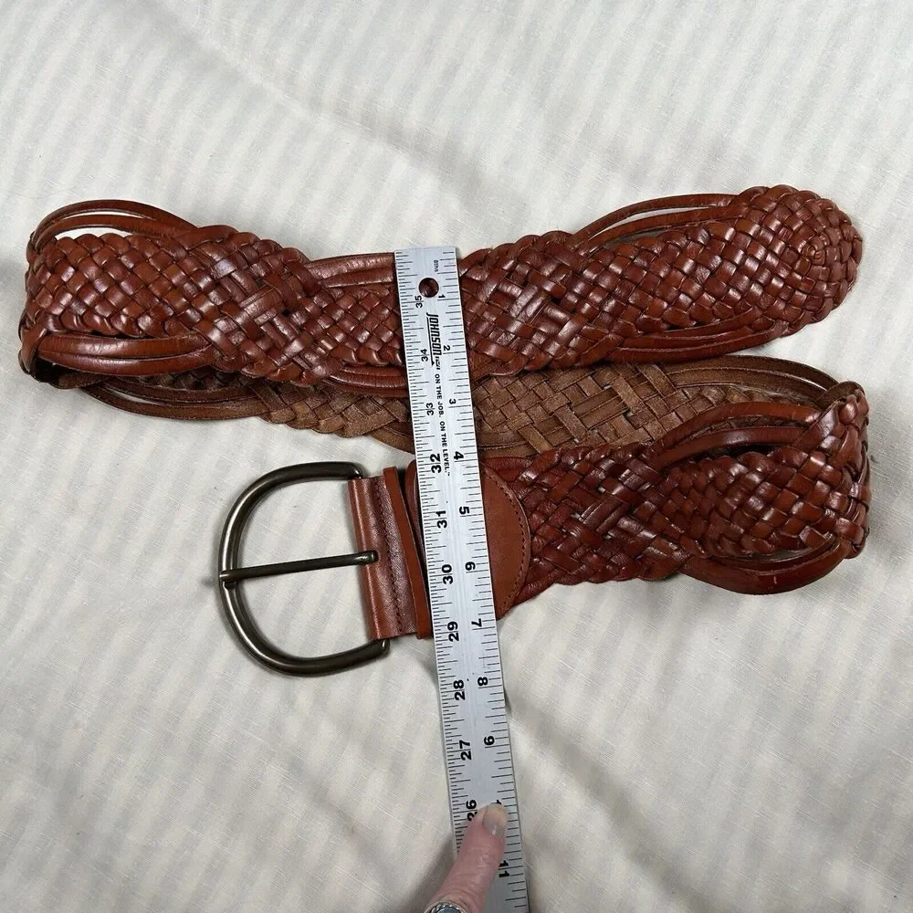 Fossil 2 1/2" Wide Braided Leather Buckle, Size Medium. Bohemian Boho-Chic - Picture 4 of 9